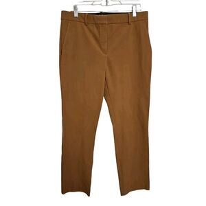 Theory Women's Sz 10 Tan Trecca 2 Cropped Stretch Cotton Blend Pants Tan Brown